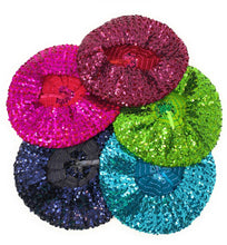Load image into Gallery viewer, Coloured Sequin Elastic Flapper Cap Beret Hat Fancy Beanie Stretch