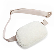 Load image into Gallery viewer, Teddy Faux Fleece Wool Plush Belt Bag Strap Purse Pouch Furry Hand Bum Travel