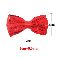 Load image into Gallery viewer, Sequin Fancy Dress Shiny Dickie Bow Tie Party Pre Tied Adjustable