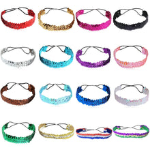 Load image into Gallery viewer, Sequin Head Band Elastic Stretchy 3cm Wide Hairband Hair Tie Back