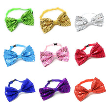 Load image into Gallery viewer, Sequin Fancy Dress Shiny Dickie Bow Tie Party Pre Tied Adjustable