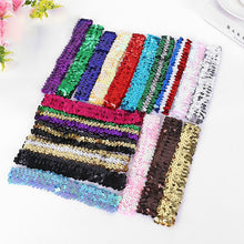 Load image into Gallery viewer, Sequin Full Elastic Stretch Hair Tie Band Headband Wrap 3cm Wide