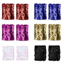 Load image into Gallery viewer, Pair Of Sequin Elastic Stretch Wide Wristband Cuffs Strap 10cm Long